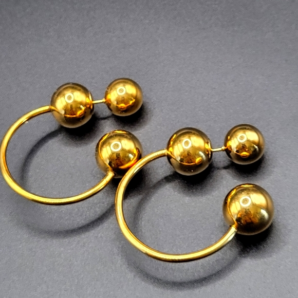 High ball gold Hoops by Lavender Blue Soul - Picture 2 of 7